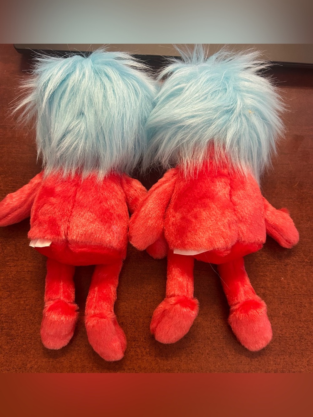 Dr. Seuss Thing 1 Plush Lot of 2 Blue Hair Stuffed Animals 8” EUC - Picture 3 of 3